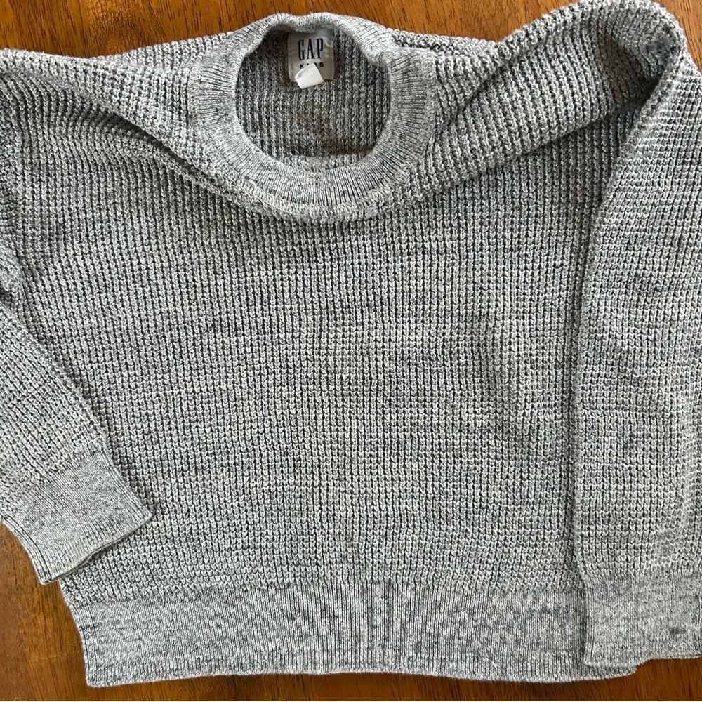 GAP Gray Cotton Knit Sweater | Boys Small 6-7 | Cozy Pullover Sweater